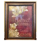Framed 'Flower Exhibition' Print Signed by Artist