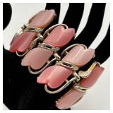 Vtg. Gold Tone & Pink Lucite Bracelet