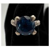 Sterling Silver Ring w/ Blue Gemstone