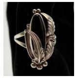 Unique Nakai Sterling Silver & Onyx Ring