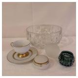 Crystal Bowl/Trinket Box/Paperweight/Candleholder