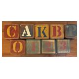 Lot of Large & Small Wood Letter & Number Blocks