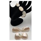 Mother of Pearl Bracelet & 2 Pair of Earrings