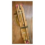 Vtg. 50's Brown Fabric & Wood Army Cot