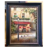 Large Black Framed Painting Signed 'Hawkins'