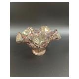 Vintage Fenton Glass "Cabbage Rose" Ruffled Bowl