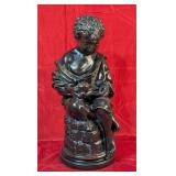 "Boy in Deep Thought With an Apple"  Sculpture