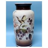 Vintage Hand-painted Floral/Bird Scene on Vase
