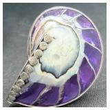 Sterling Silver Genuine Nautilus Shell Ring