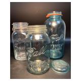 3 vintage Ball Mason Jars & Lid