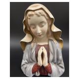 Vintage Ceramic Head Vase Planter Virgin Mary