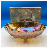 VTG New Indiana Glass Carnival Glass Center Bowl