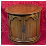 *Drum Side Table Floral Engravings