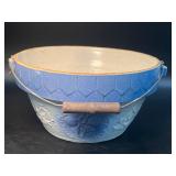 Antique Stoneware Salt Glaze Blue White Bowl