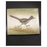 VTG Hand-Painted Ceramic Wall Plaque Roadrunner