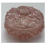 Vtg. Fenton Pink Iridescent Powder/Trinket Jar