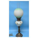 Vintage Electrified Lamp with Chimney 31"