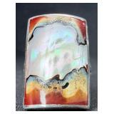 Vtg. Sterling Silver Ring Jasper & Mother of Pearl