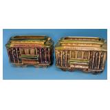Vintage Ceramic Planter Shaped Cable Cars