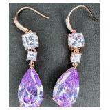 Sterling Silver Amethyst Dangle Earrings