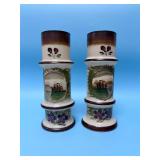 Pair of Hand Painted Antique Bristol Glass Vases