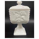 Vintage Westmoreland Milk Glass Covered Candy Dish