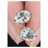 Sterling Silver Diamond Stud Earrings