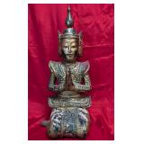 Hand Carved Antique Burmese or Thai Gilt Statue