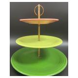 Homer Laughlin Fiesta Small 3-Tier Handled Tray