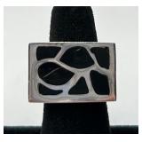 Sterling Silver w/ Inlaid Onyx Ring