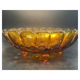 Vintage Amber Glass Decorative Compote