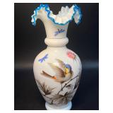 11 1/2ï¿½ Antique Bristol-Style Glass Vase