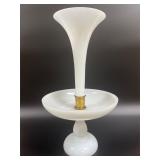 Vintage MCM  White Milk Glass Centerpiece Epergne