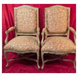 *Pair of Louis XV Style Gilt Wood Armchairs