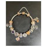 Sterling Silver Pandora Bracelet 54 grams