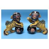 Antique Chinese Ceramic Foo Dogs w/amazing Detail