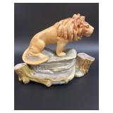 Austrian Amphora Ceramic Lion Figure 2 pc Trinket