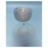 9 Vintage 1969 Val St. Lambert Crystal Plates 8"