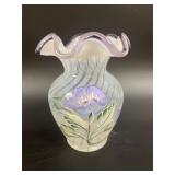 Vintage Hand Painted Fenton Art Glass Vase 5 1/2"