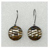 Sterling Silver w/ Inlaid Tigerï¿½s Eye Earrings