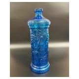 Vintage Empoli Blue Glass Decanter 15"