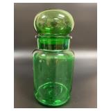 Vintage Green Glass Apothecary Ball Jar 10"