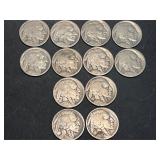 12 Buffalo Nickels