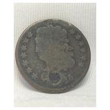 1825 Half Cent w/Partially Drilled Hole