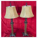 Pair of Table Lamps w/Twist Design