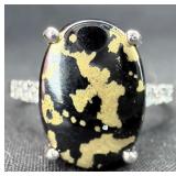 Sterling Silver Ring w/ Goldenite Stone