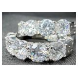 Sterling Silver CZ Hoop Earrings