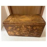 Vintage Pyrographic Art Trunk