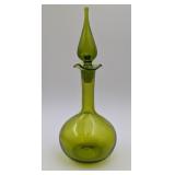 Vtg. Blenko 37 Chartreuse Vase w/Teardrop Stopper