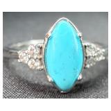 Sterling Silver w/ Turquoise Gem Ring